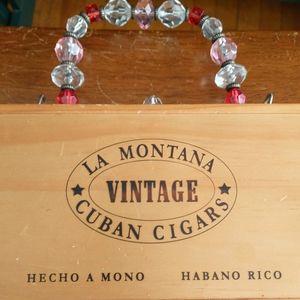 Adorable handbag made from vintage Cuban cigar box